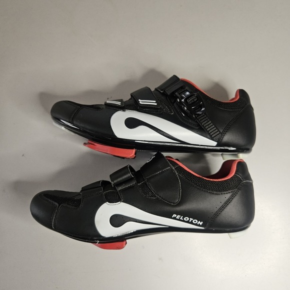 Peloton Cycling Shoe Mens 10 Black Red Womens 11.5 EU 44 - Picture 3 of 9